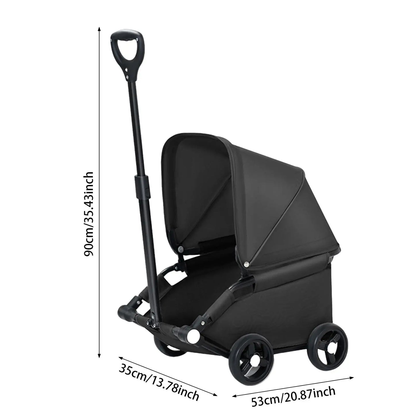 Portable 4-Wheel Pet Stroller – Breathable Travel Carrier for Small & Medium Dogs & Cats