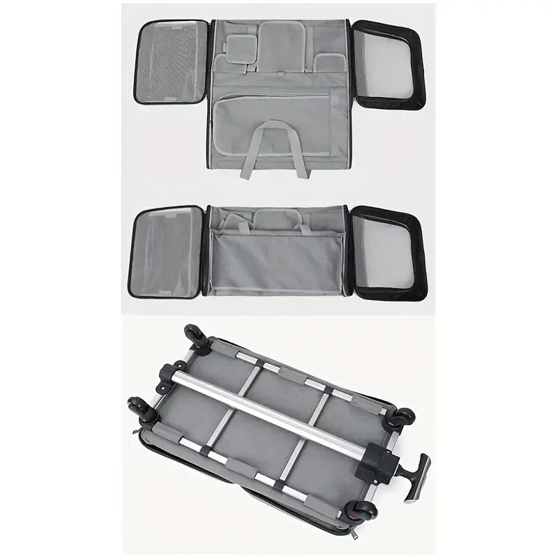 Extra Large Foldable Pet Trolley Case – Detachable Dog & Cat Travel Carrier Bag with Wheels