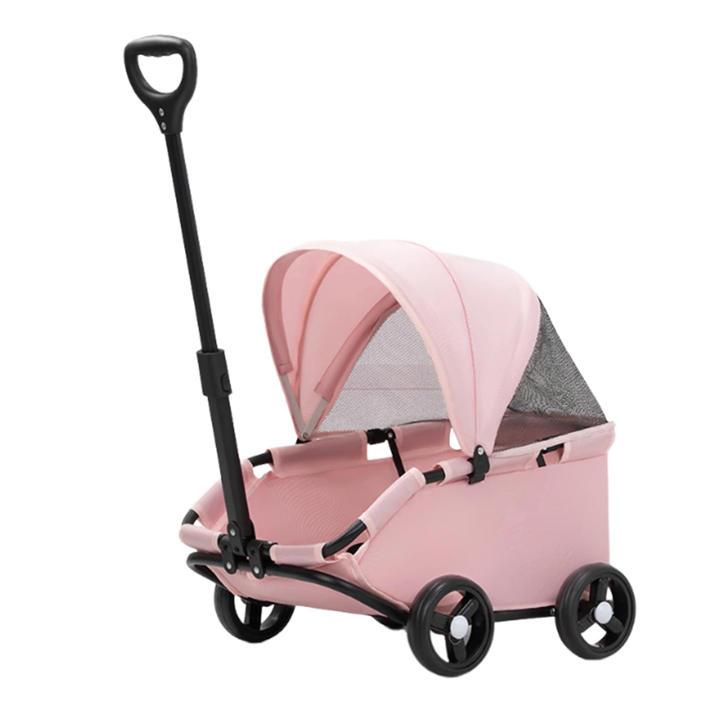 Portable 4-Wheel Pet Stroller – Breathable Travel Carrier for Small & Medium Dogs & Cats