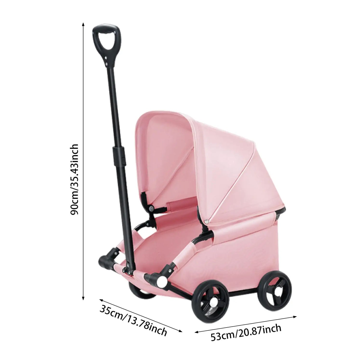 Portable 4-Wheel Pet Stroller – Breathable Travel Carrier for Small & Medium Dogs & Cats