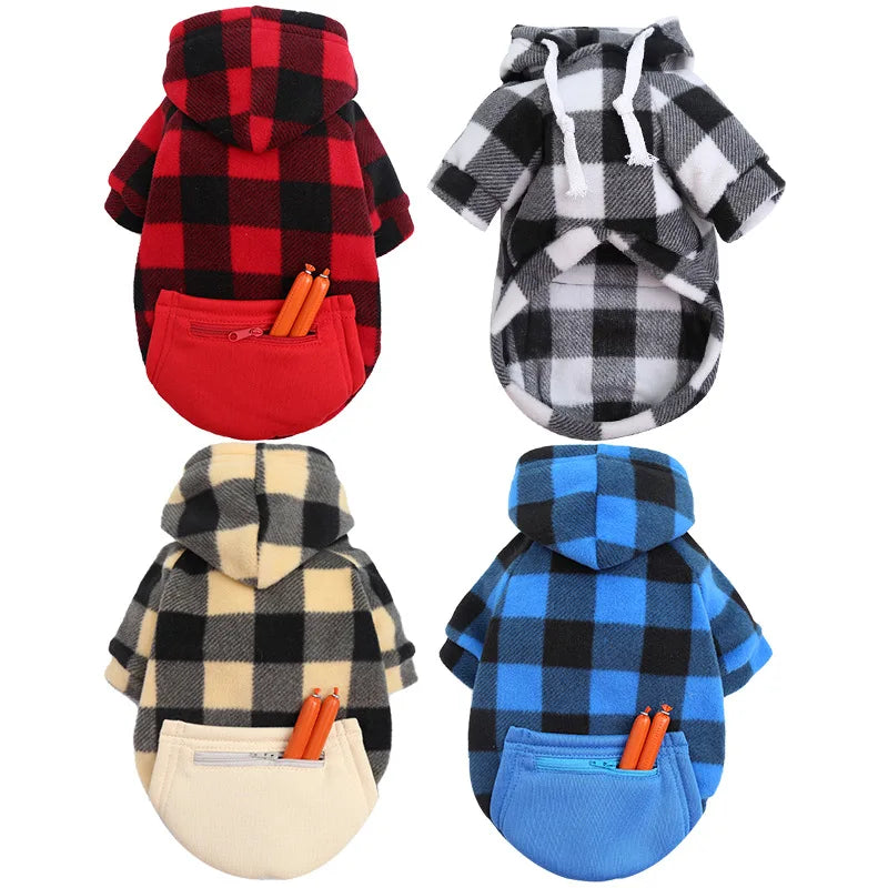 Plaid Reversible Dog Winter Coat – Warm Jacket for Small & Large Breeds