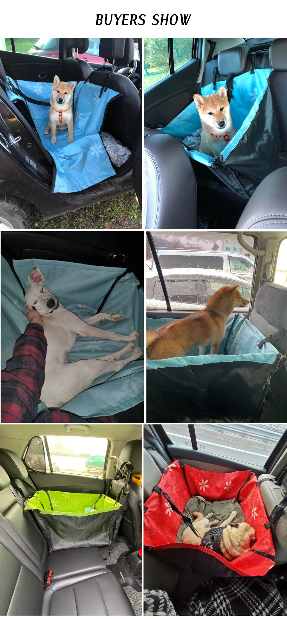 CAWAYI KENNEL Waterproof Dog Car Seat Cover – Hammock Style Travel Protector for Dogs & Cats