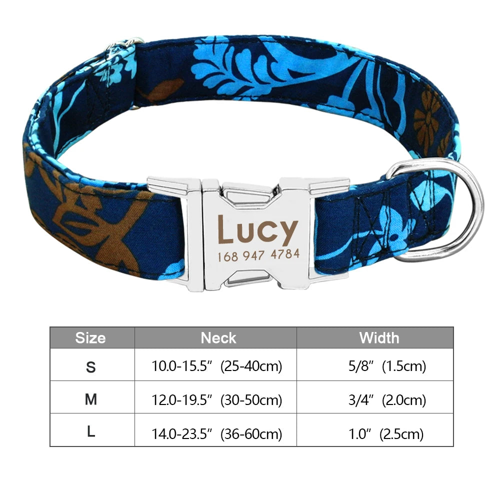 Personalized Nylon Dog Collar – Custom Engraved ID Tag for Small, Medium & Large Dogs, Durable Adjustable Anti-Lost Collar