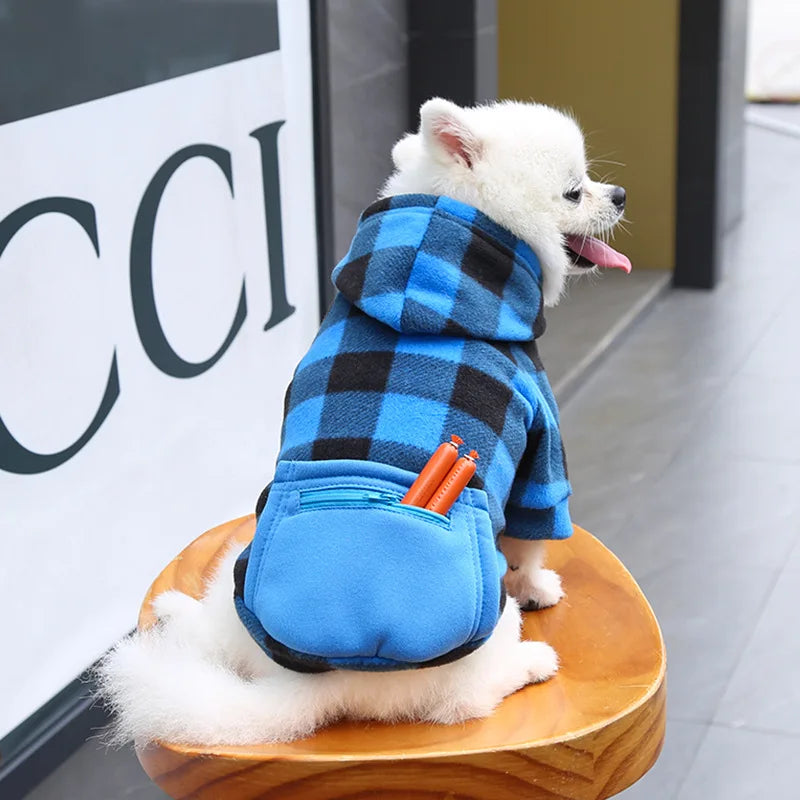 Plaid Reversible Dog Winter Coat – Warm Jacket for Small & Large Breeds