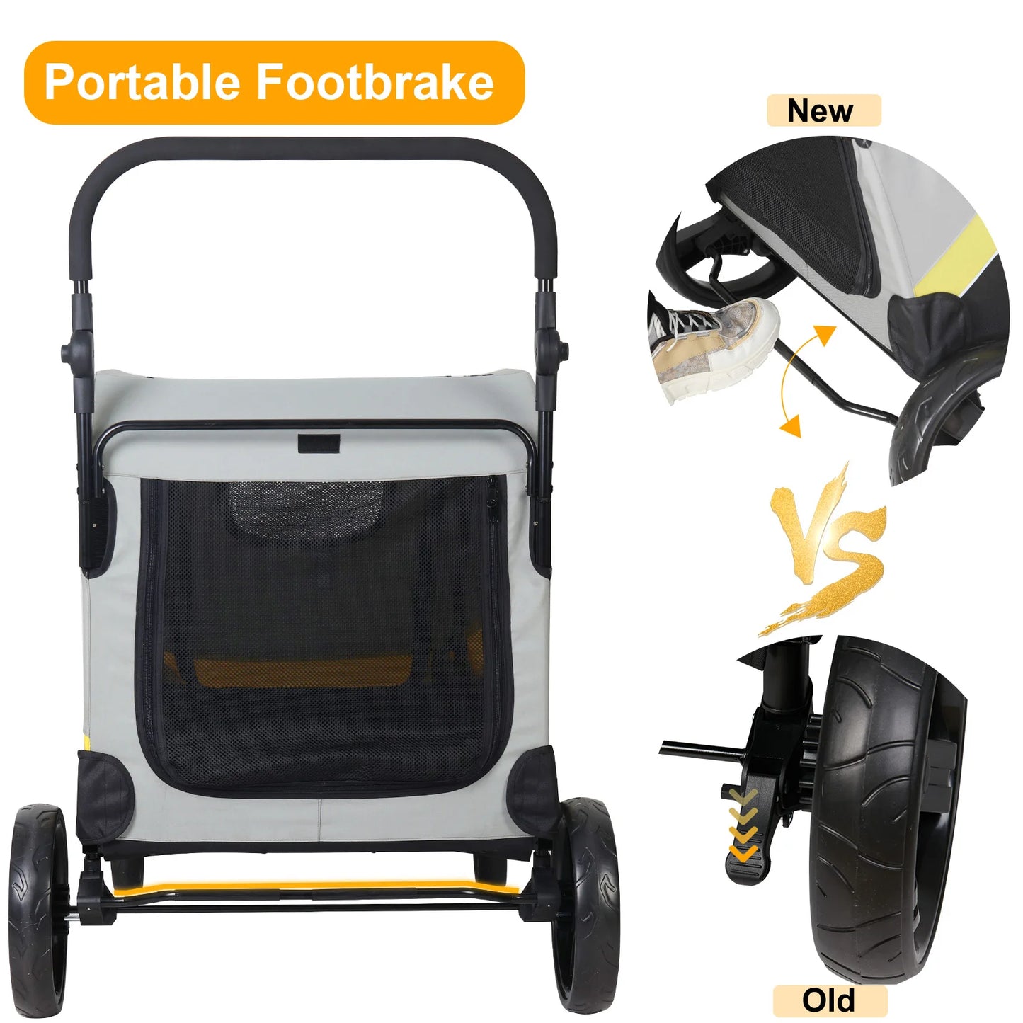 Premium 4-Wheel Dog Stroller – Foldable Pet Jogger Wagon for Small, Medium & Large Dogs