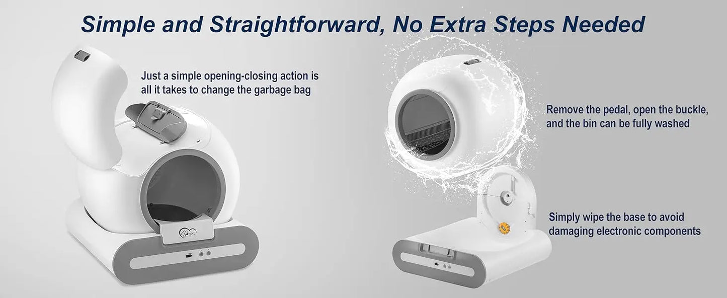 DOEL Smart Self-Cleaning Cat Litter Box with App Control for Multiple Cats
