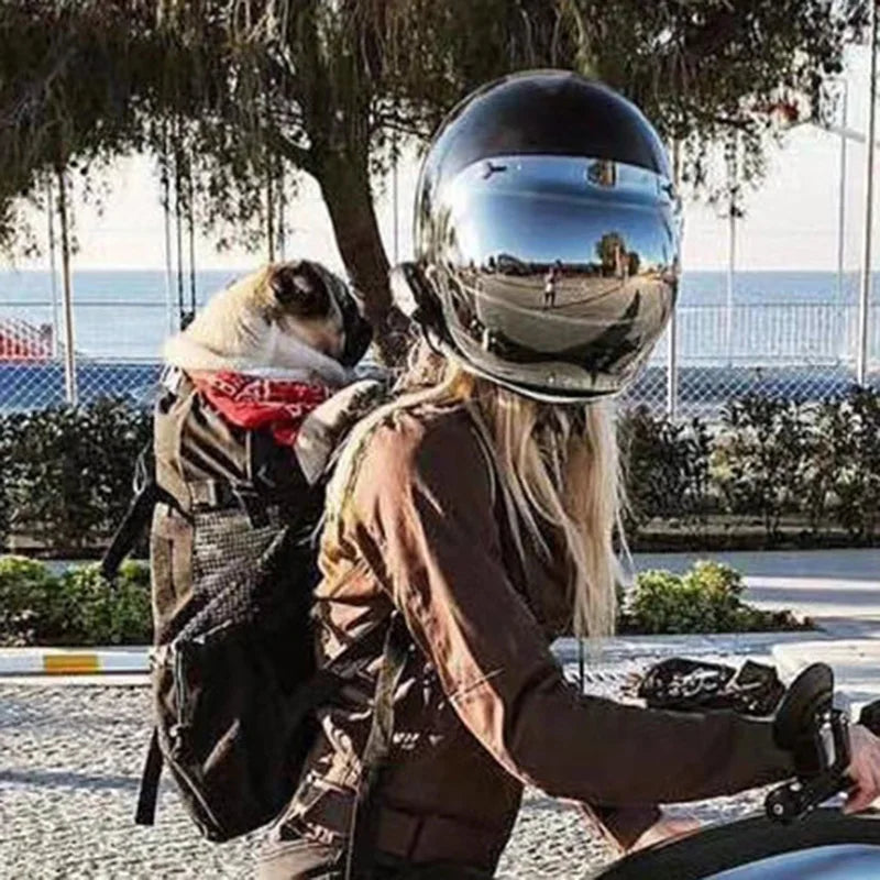 Strong Nylon Dog Carrier Backpack – Breathable Travel Bag for Small & Medium Dogs, Cycling & Outdoor Pet Backpack