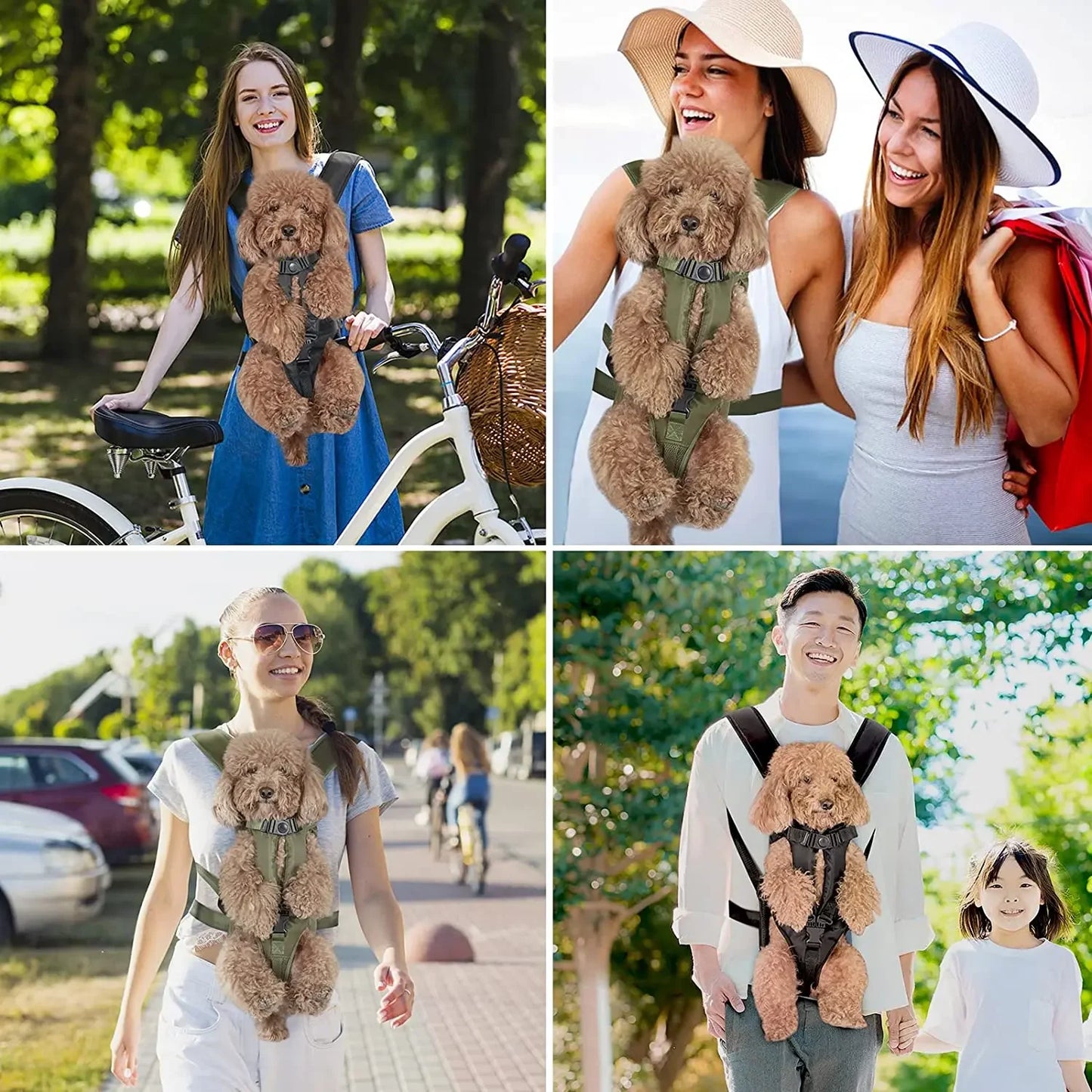 Pet Backpack Carrier – Breathable Front & Back Travel Bag for Small and Medium Dogs & Cats