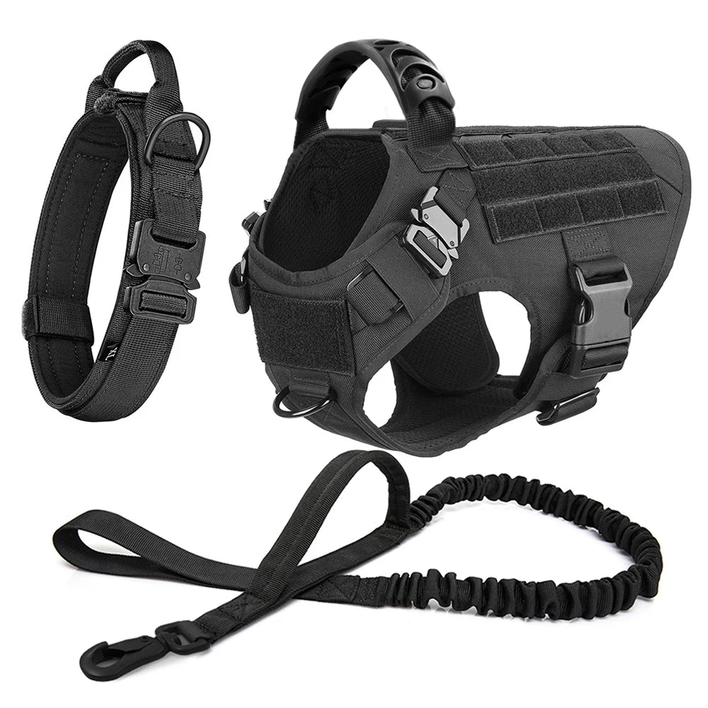 Large Dog Harness & Leash Set – Vest Training Harness for German Shepherd, Malinois, Medium & Large Dogs