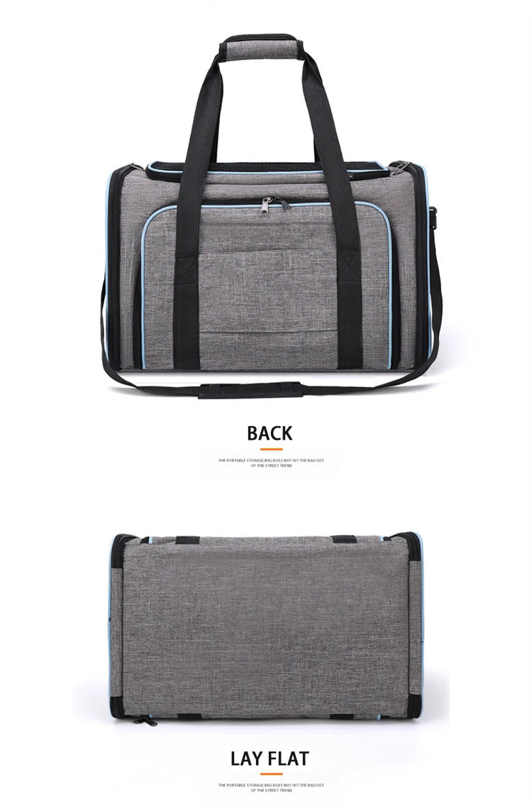 Foldable Expandable Pet Carrier Bag – Breathable Mesh Travel Bag for Cats & Small Dogs