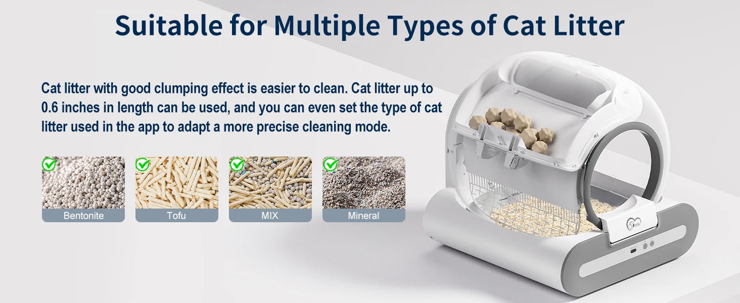 DOEL Smart Self-Cleaning Cat Litter Box with App Control for Multiple Cats