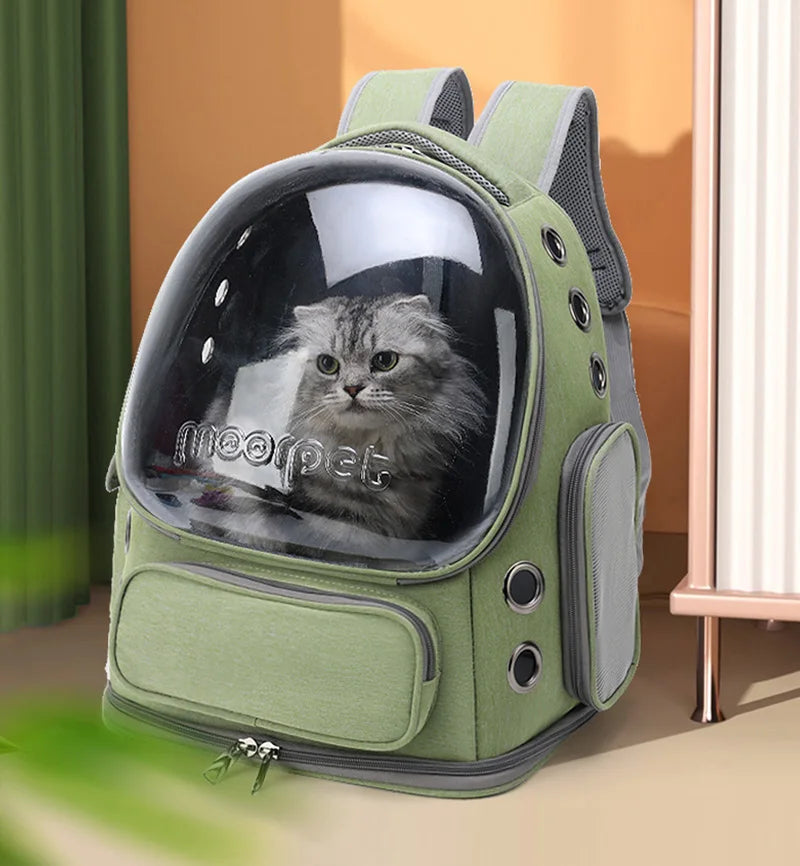 Transparent Pet Carrier Backpack – Breathable Travel Bag for Cats and Small Dogs