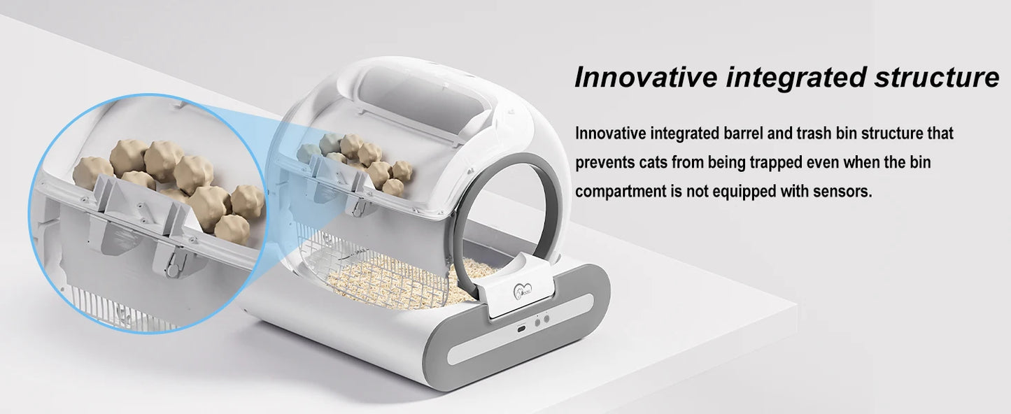 DOEL Smart Self-Cleaning Cat Litter Box with App Control for Multiple Cats