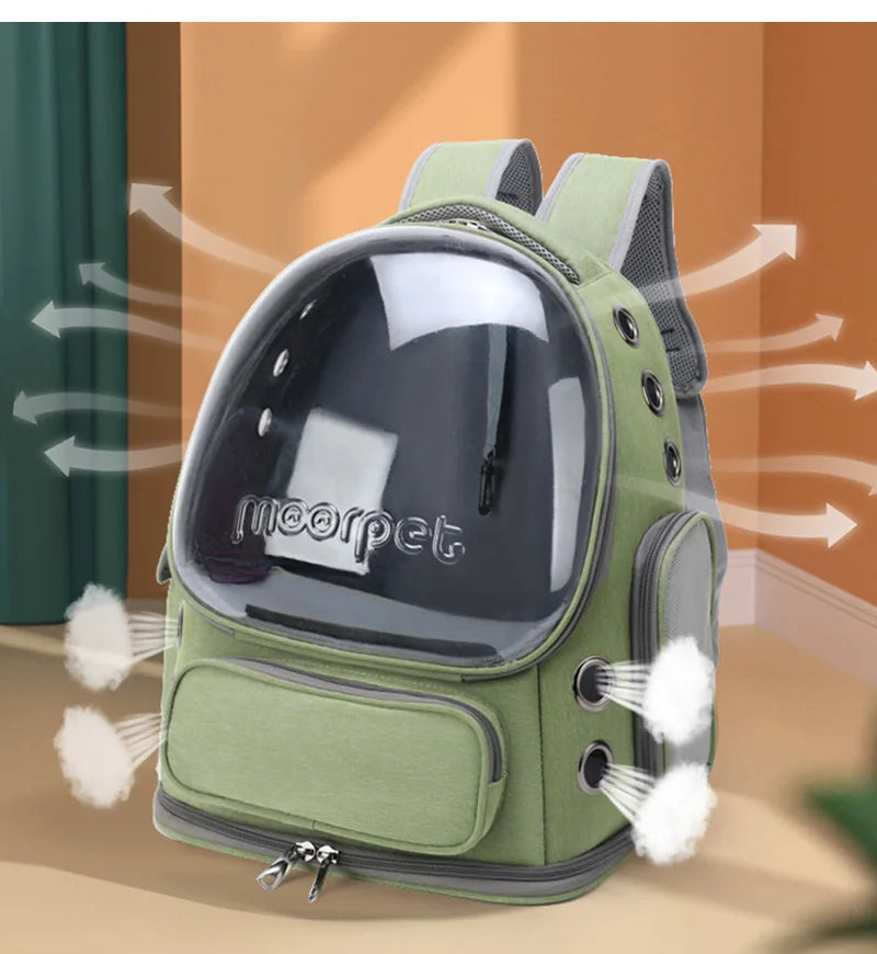 Transparent Pet Carrier Backpack – Breathable Travel Bag for Cats and Small Dogs