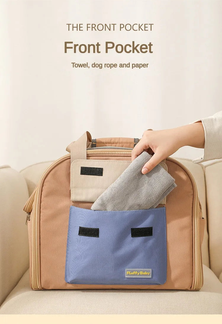 Multifunctional Pet Carrier Bag – Breathable Shoulder & Handbag for Cats and Dogs (Under 4KG)
