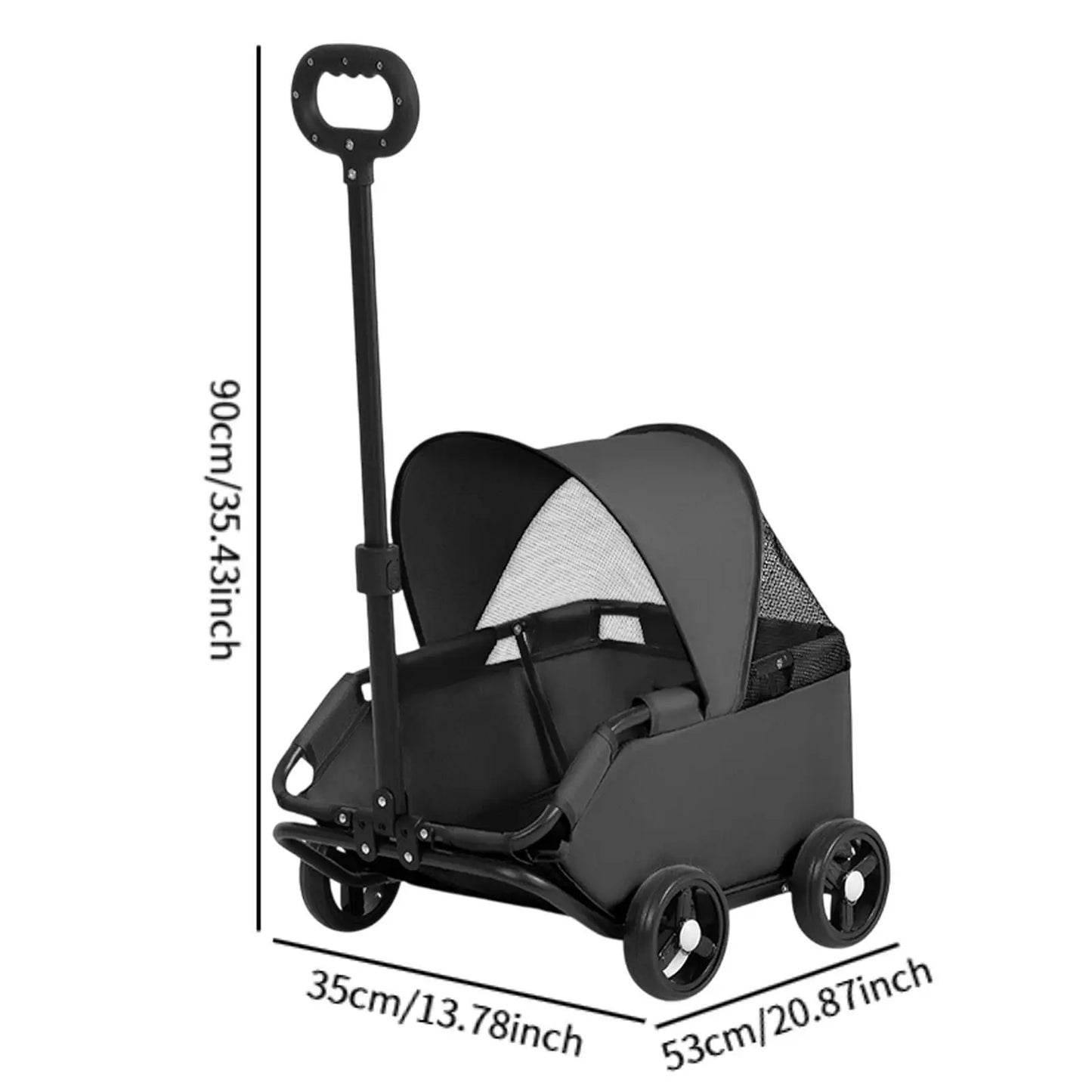 Portable 4-Wheel Pet Stroller – Breathable Travel Carrier for Small & Medium Dogs & Cats