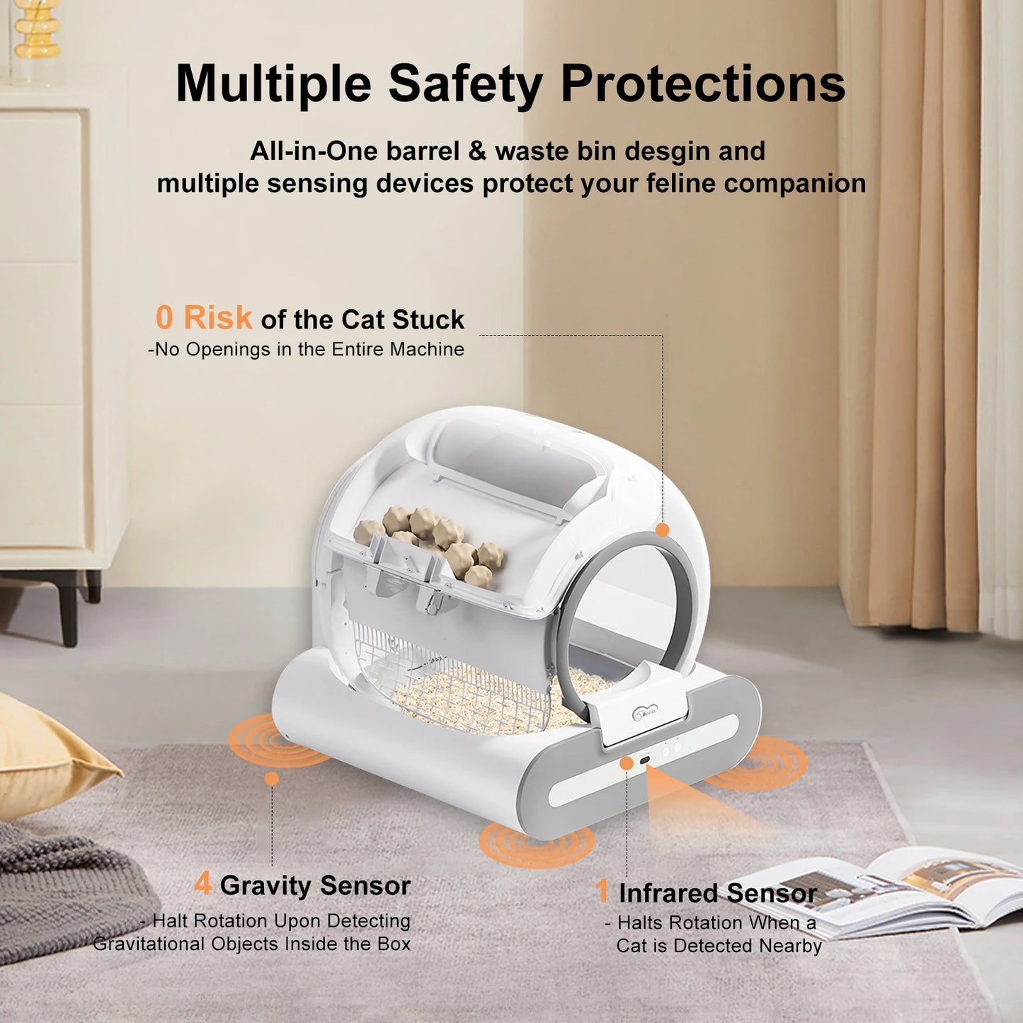 DOEL Smart Self-Cleaning Cat Litter Box with App Control for Multiple Cats