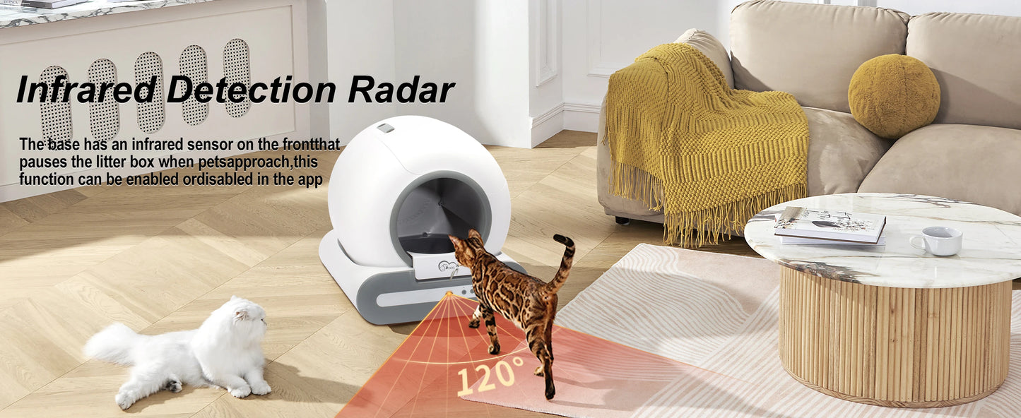 DOEL Smart Self-Cleaning Cat Litter Box with App Control for Multiple Cats