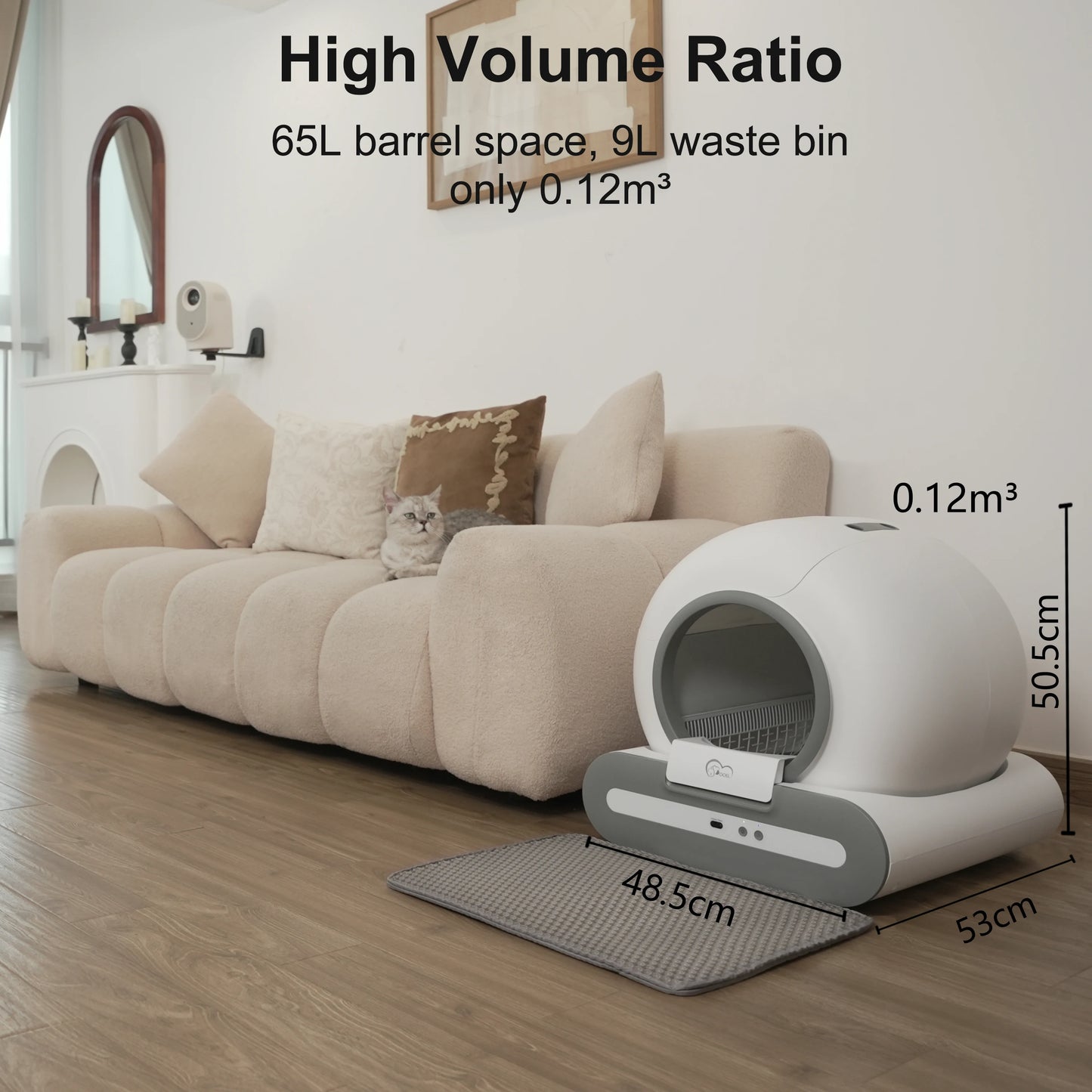 DOEL Smart Self-Cleaning Cat Litter Box with App Control for Multiple Cats