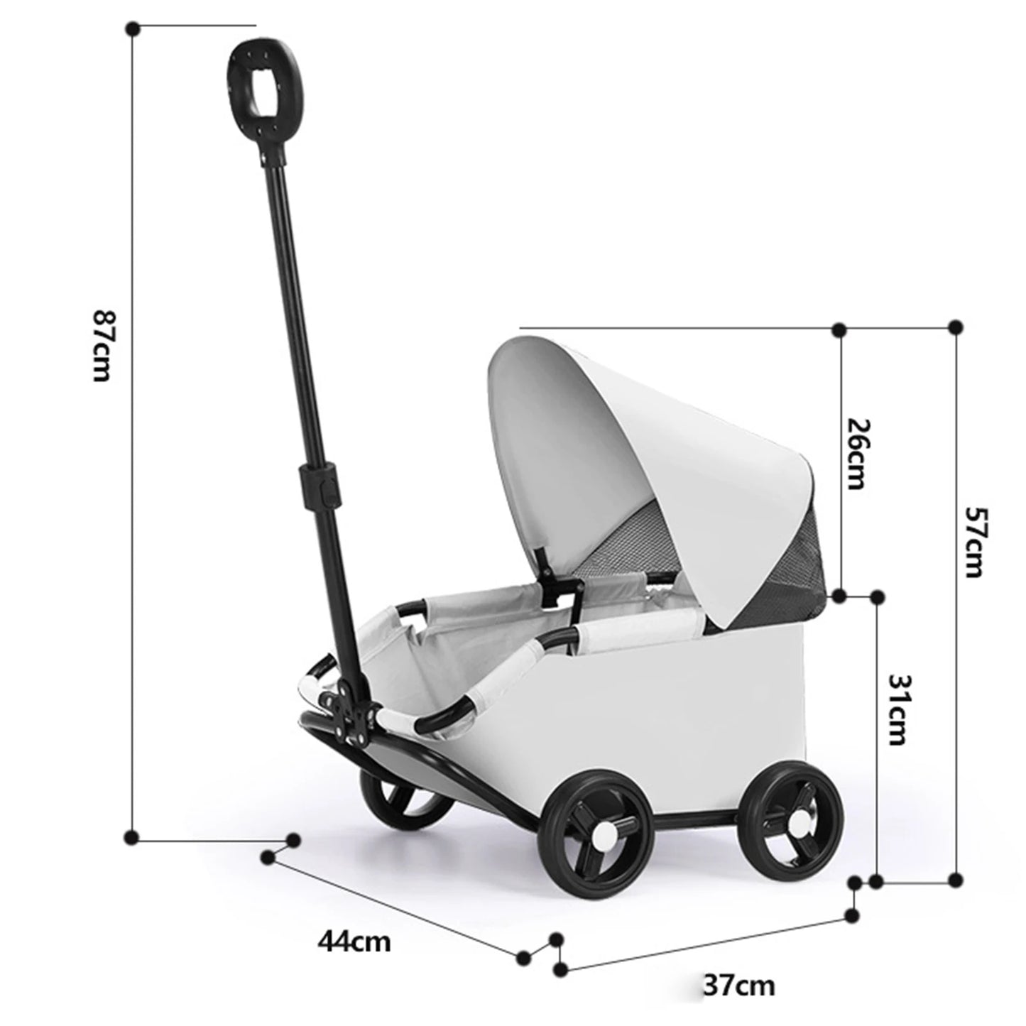 Portable 4-Wheel Pet Stroller – Breathable Travel Carrier for Small & Medium Dogs & Cats