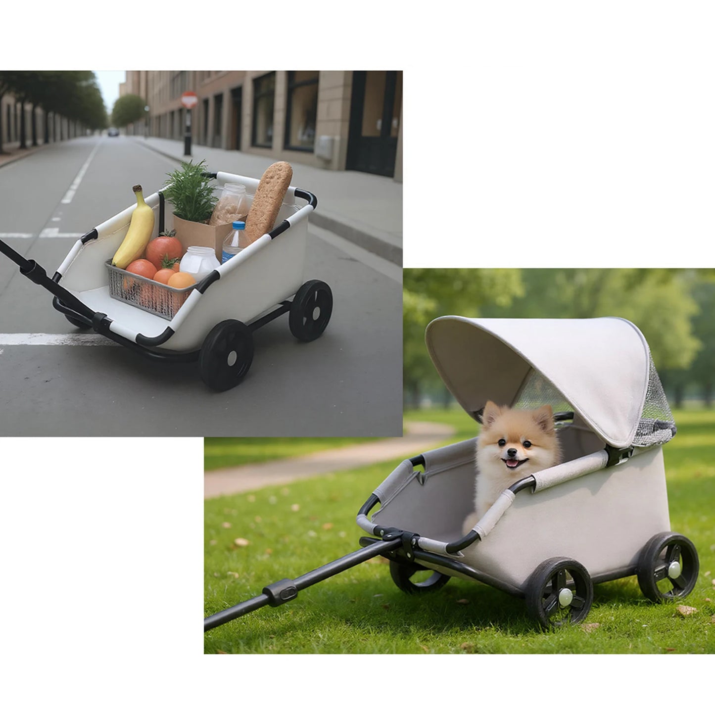 Portable 4-Wheel Pet Stroller – Breathable Travel Carrier for Small & Medium Dogs & Cats