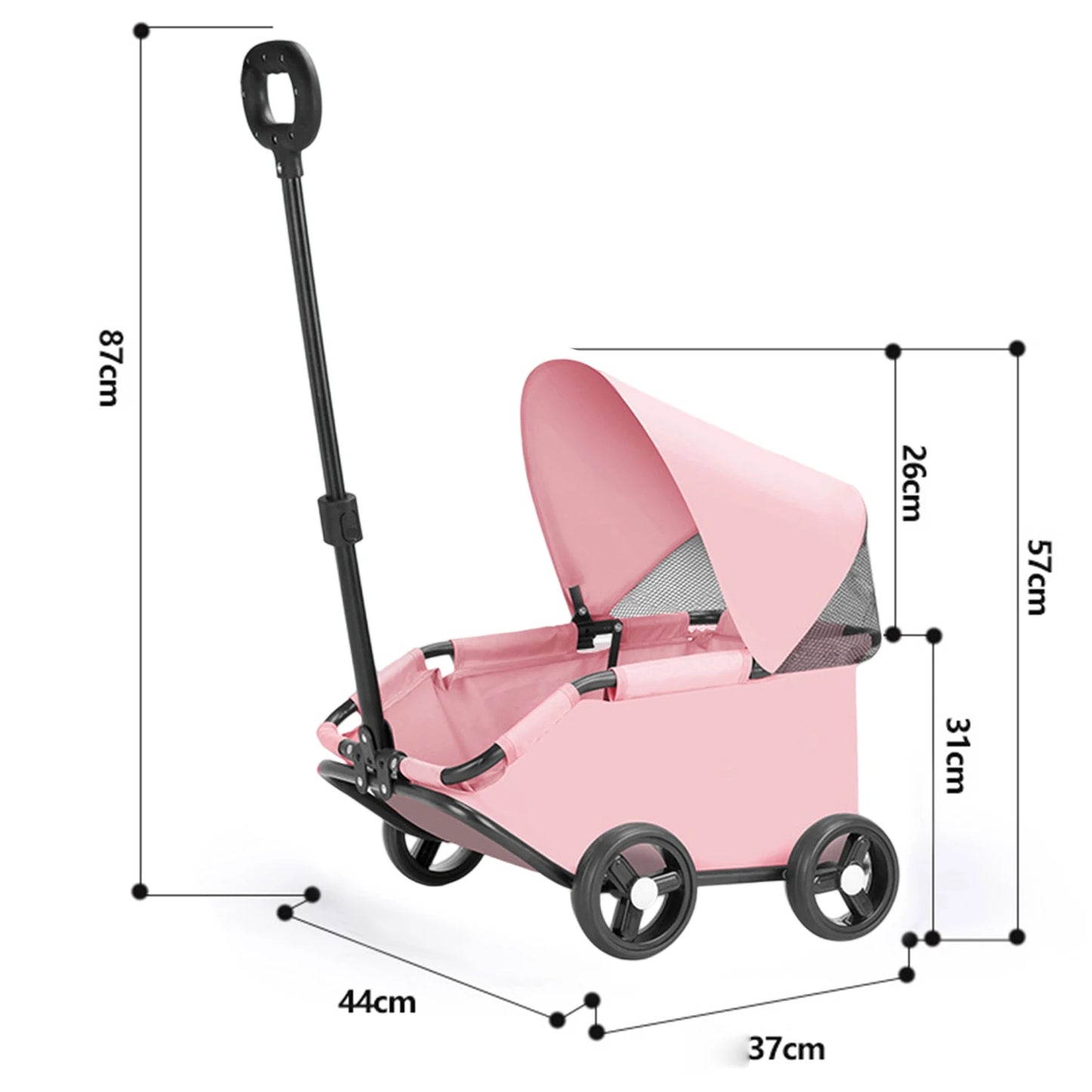 Portable 4-Wheel Pet Stroller – Breathable Travel Carrier for Small & Medium Dogs & Cats