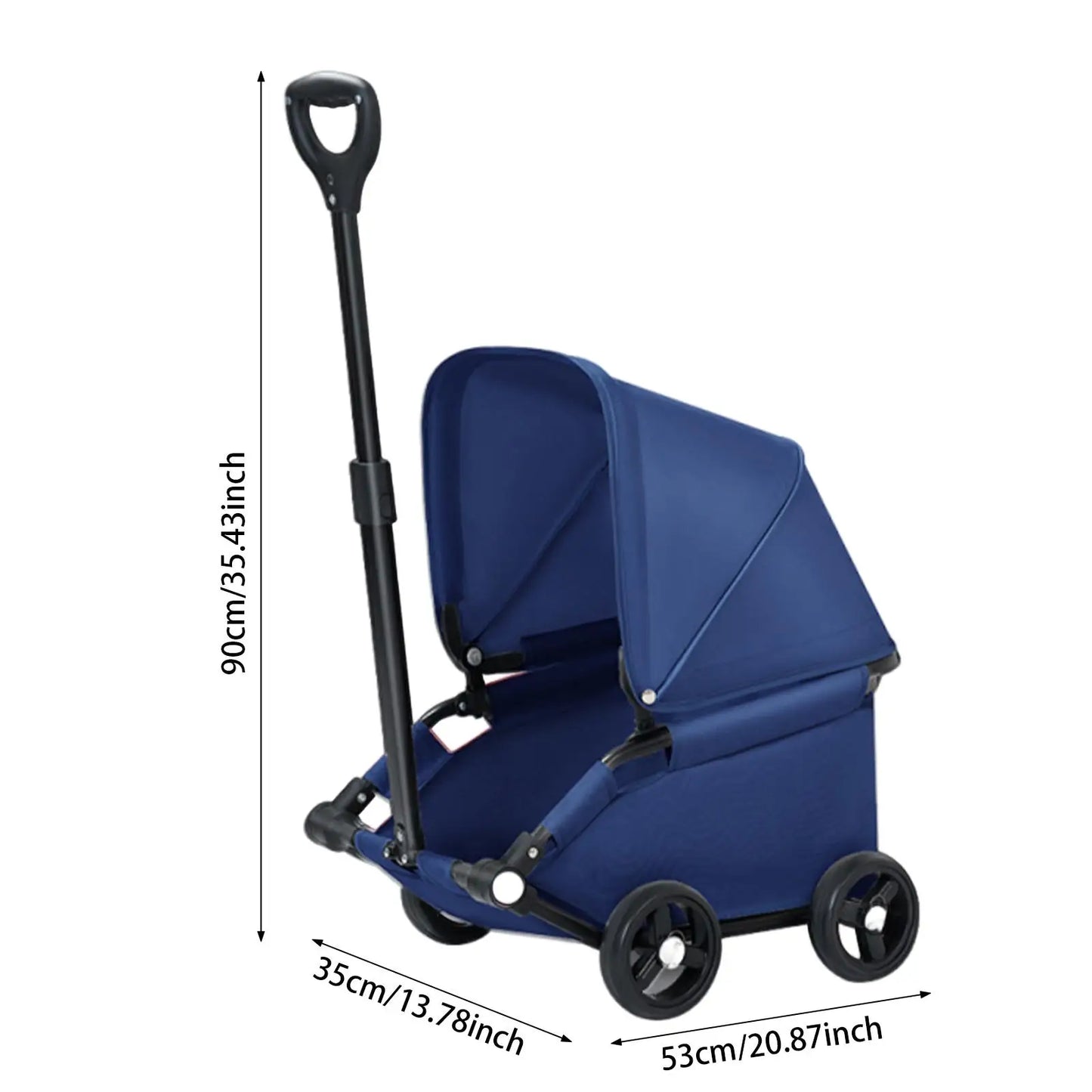 Portable 4-Wheel Pet Stroller – Breathable Travel Carrier for Small & Medium Dogs & Cats