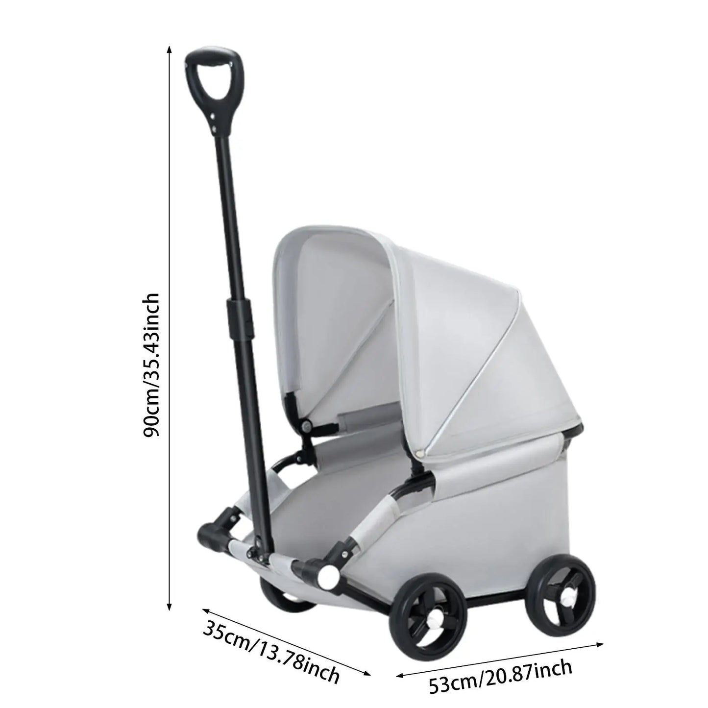 Portable 4-Wheel Pet Stroller – Breathable Travel Carrier for Small & Medium Dogs & Cats