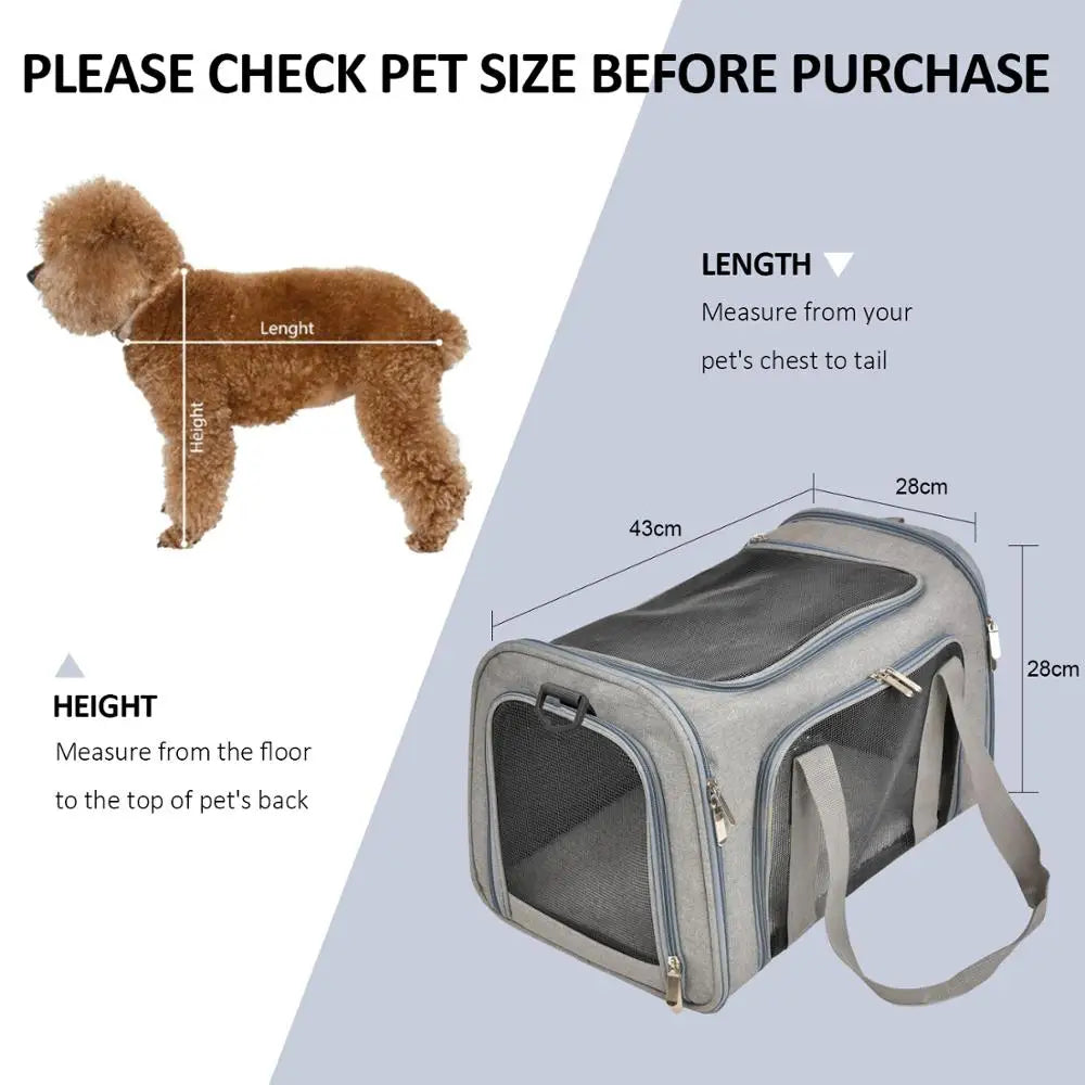 Airline Approved Dog & Cat Carrier Bag – Soft-Sided Waterproof Travel Backpack for Small Pets