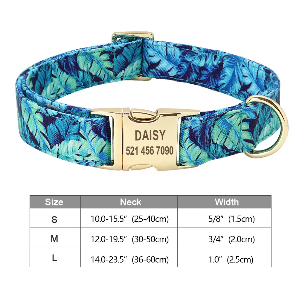 Personalized Nylon Dog Collar – Custom Engraved ID Tag for Small, Medium & Large Dogs, Durable Adjustable Anti-Lost Collar