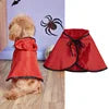 Funny Devil Horn Halloween Costume for Dogs – Red/Black/Orange Cloak with Bow Hat