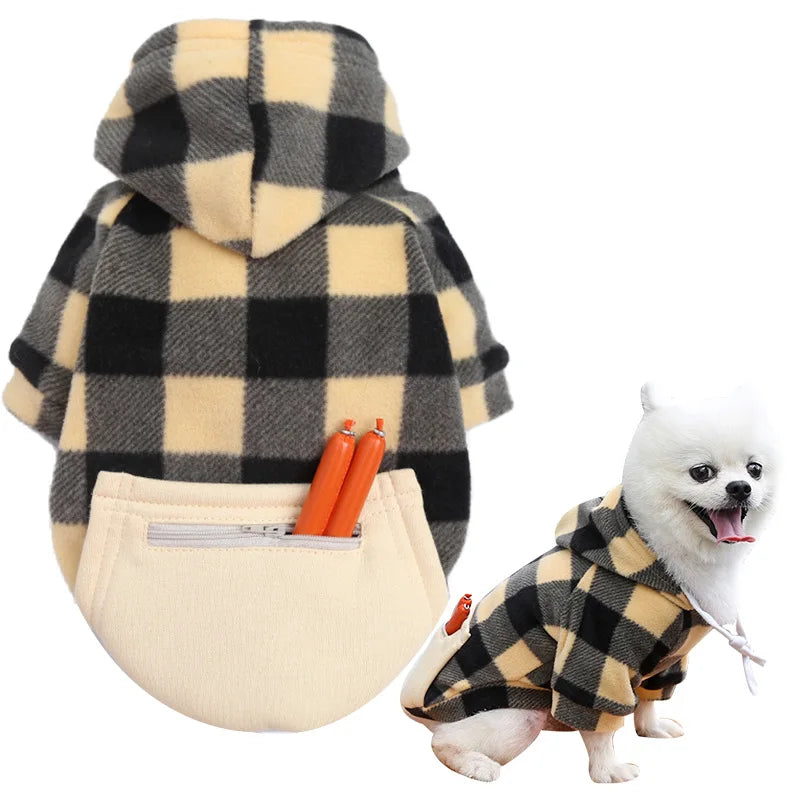 Plaid Reversible Dog Winter Coat – Warm Jacket for Small & Large Breeds