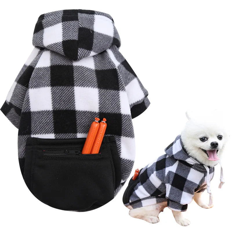 Plaid Reversible Dog Winter Coat – Warm Jacket for Small & Large Breeds