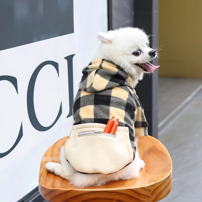 Plaid Reversible Dog Winter Coat – Warm Jacket for Small & Large Breeds