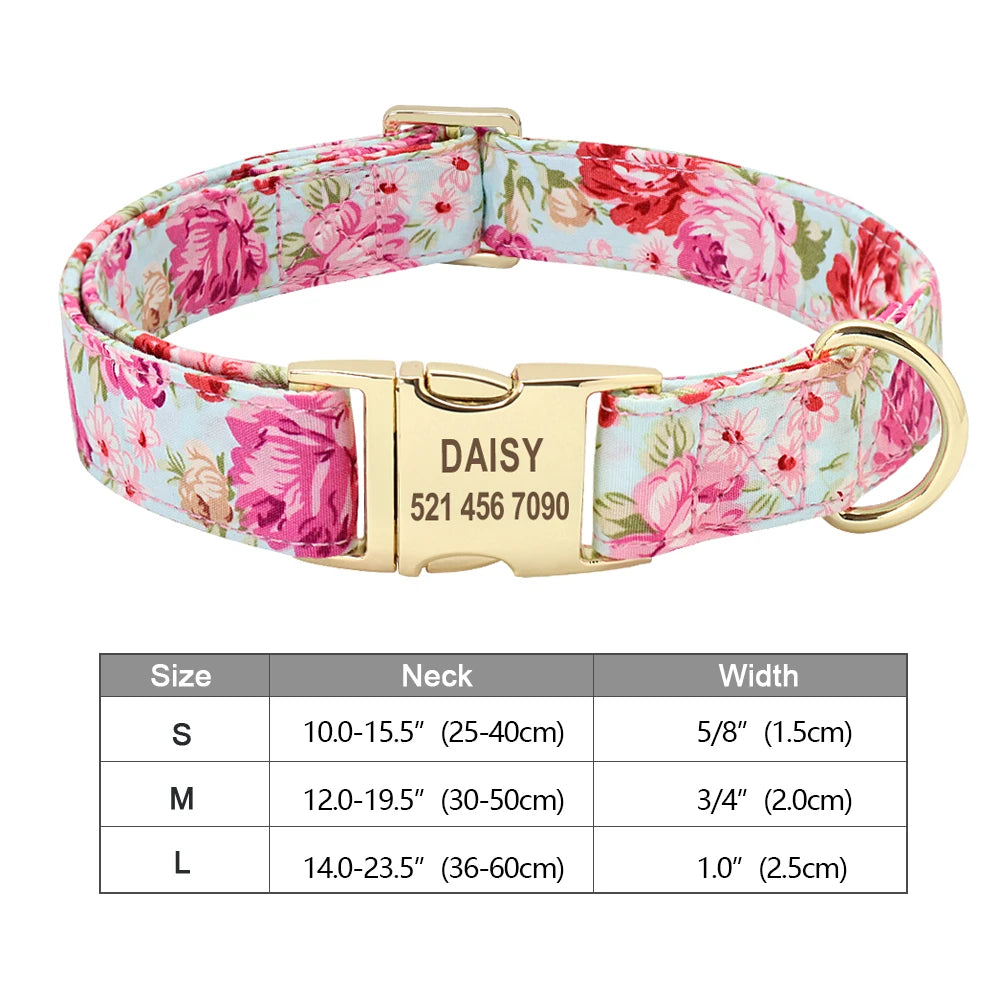 Personalized Nylon Dog Collar – Custom Engraved ID Tag for Small, Medium & Large Dogs, Durable Adjustable Anti-Lost Collar