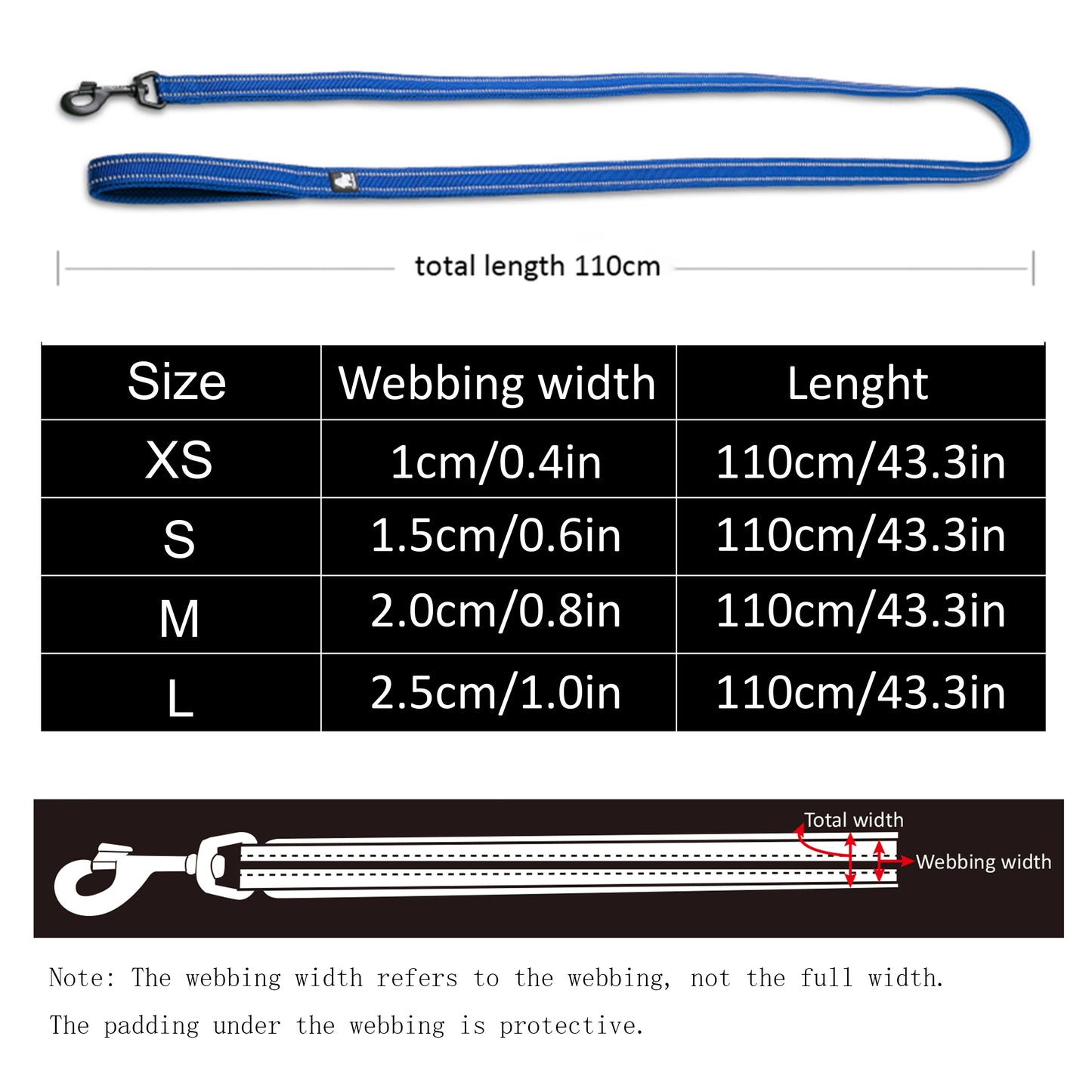 Truelove Soft Dog Leash with Harness & Collar – Reflective Nylon Mesh Walking and Training Lead, 110cm, 11 Colors