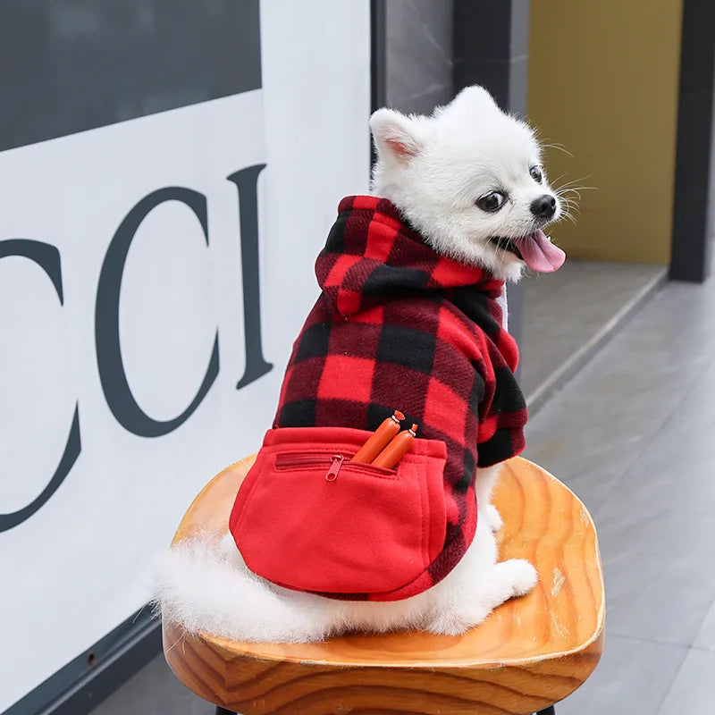 Plaid Reversible Dog Winter Coat – Warm Jacket for Small & Large Breeds