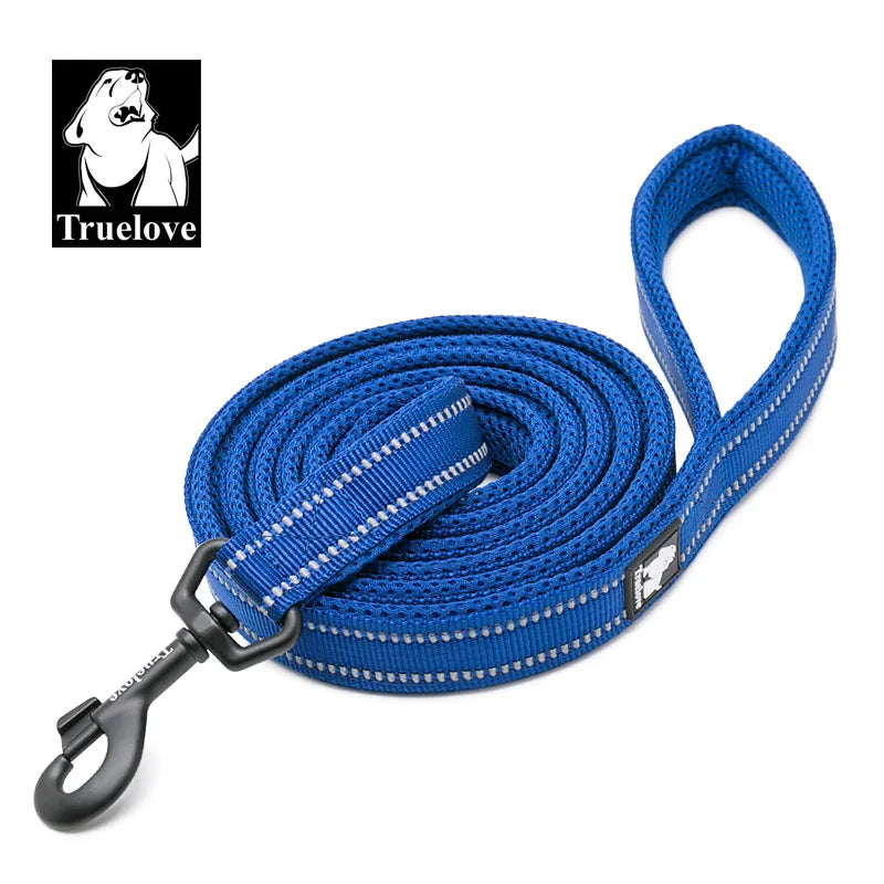 Truelove Soft Dog Leash with Harness & Collar – Reflective Nylon Mesh Walking and Training Lead, 110cm, 11 Colors