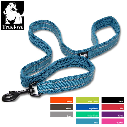Truelove Soft Dog Leash with Harness & Collar – Reflective Nylon Mesh Walking and Training Lead, 110cm, 11 Colors