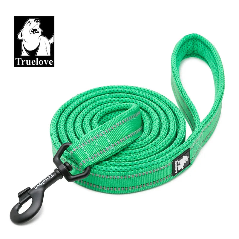 Truelove Soft Dog Leash with Harness & Collar – Reflective Nylon Mesh Walking and Training Lead, 110cm, 11 Colors