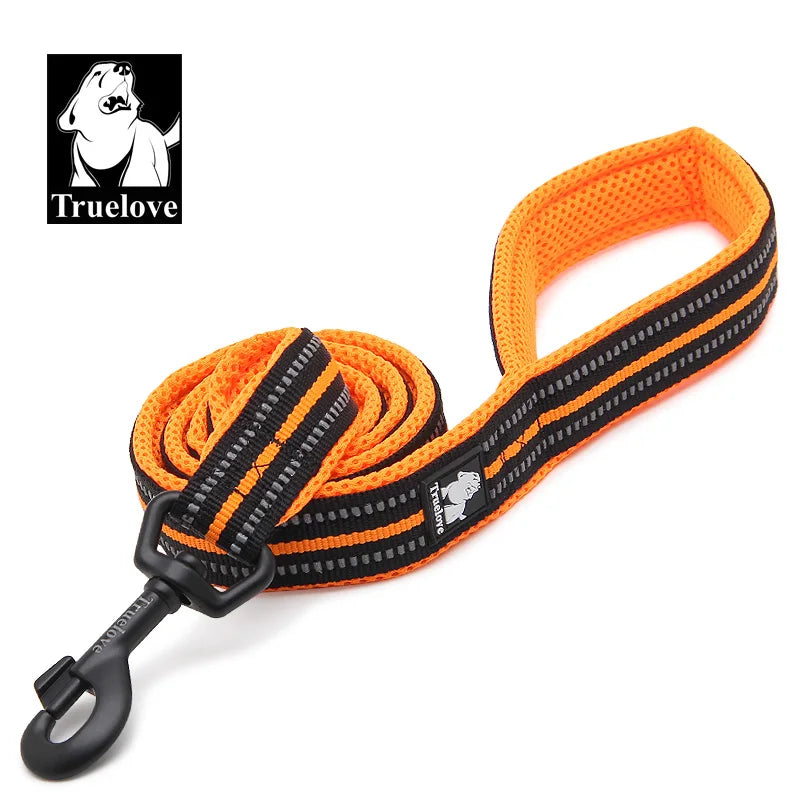 Truelove Soft Dog Leash with Harness & Collar – Reflective Nylon Mesh Walking and Training Lead, 110cm, 11 Colors