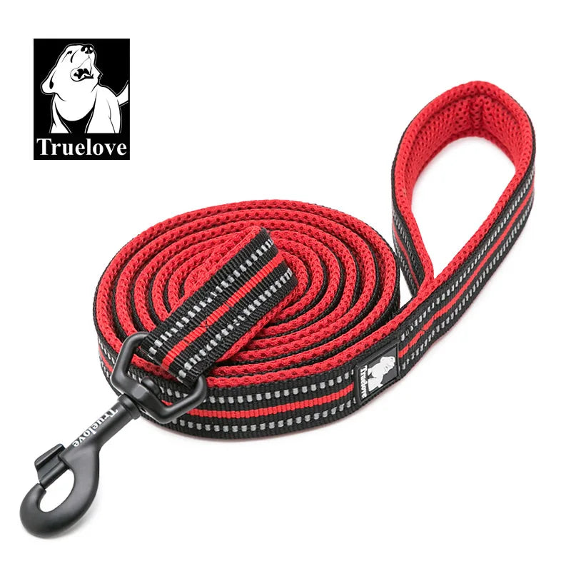 Truelove Soft Dog Leash with Harness & Collar – Reflective Nylon Mesh Walking and Training Lead, 110cm, 11 Colors