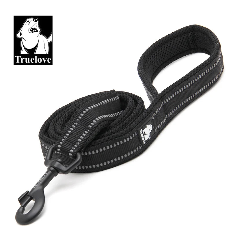 Truelove Soft Dog Leash with Harness & Collar – Reflective Nylon Mesh Walking and Training Lead, 110cm, 11 Colors