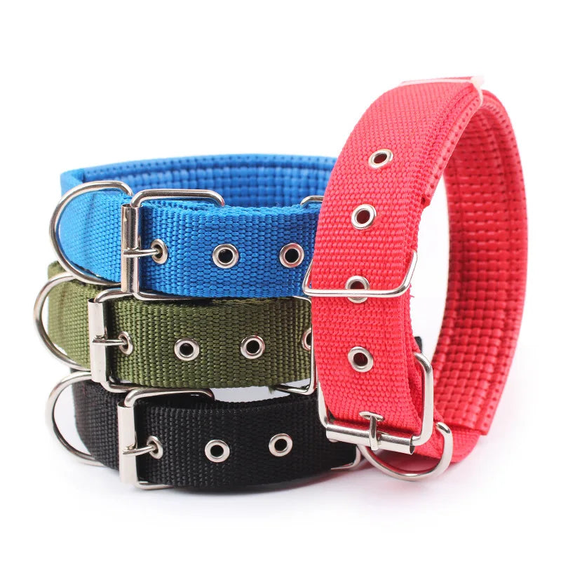 Solid Nylon Dog Collar for Small, Medium & Large Dogs – Durable Adjustable Collar for Teddy, Corgi, Pitbull, Bulldog, Beagle