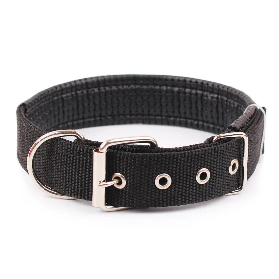 Solid Nylon Dog Collar for Small, Medium & Large Dogs – Durable Adjustable Collar for Teddy, Corgi, Pitbull, Bulldog, Beagle