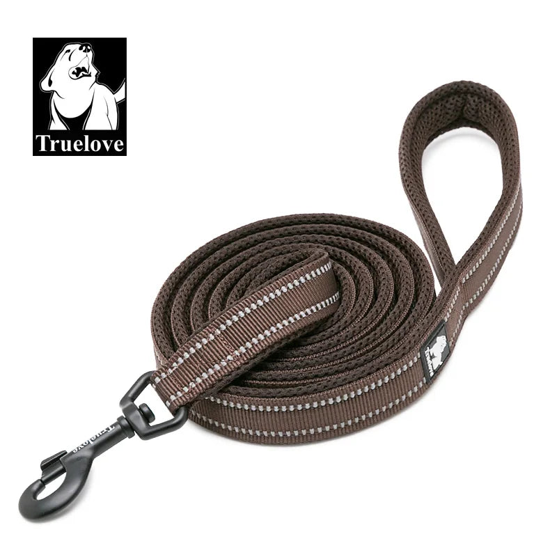 Truelove Soft Dog Leash with Harness & Collar – Reflective Nylon Mesh Walking and Training Lead, 110cm, 11 Colors