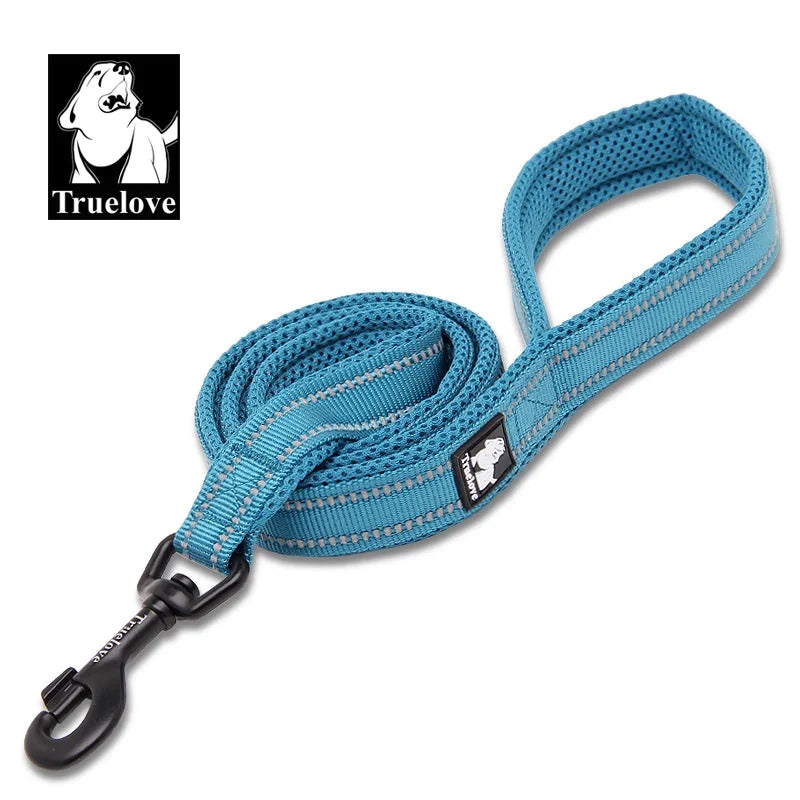 Truelove Soft Dog Leash with Harness & Collar – Reflective Nylon Mesh Walking and Training Lead, 110cm, 11 Colors