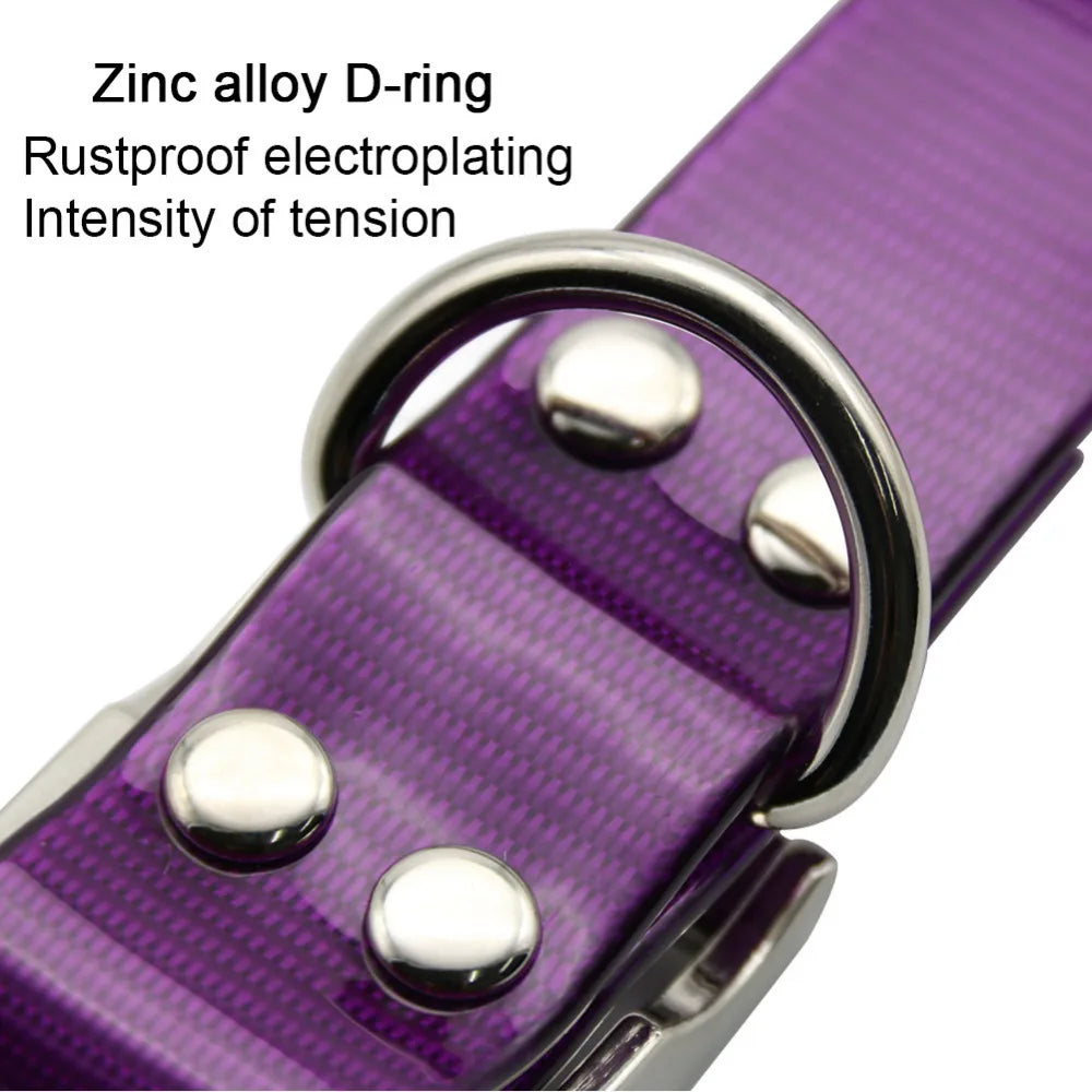 Waterproof TPU + Nylon Dog Collar – Easy Clean, Odor-Resistant & Durable Reflective Pet Collar (7 Colors)