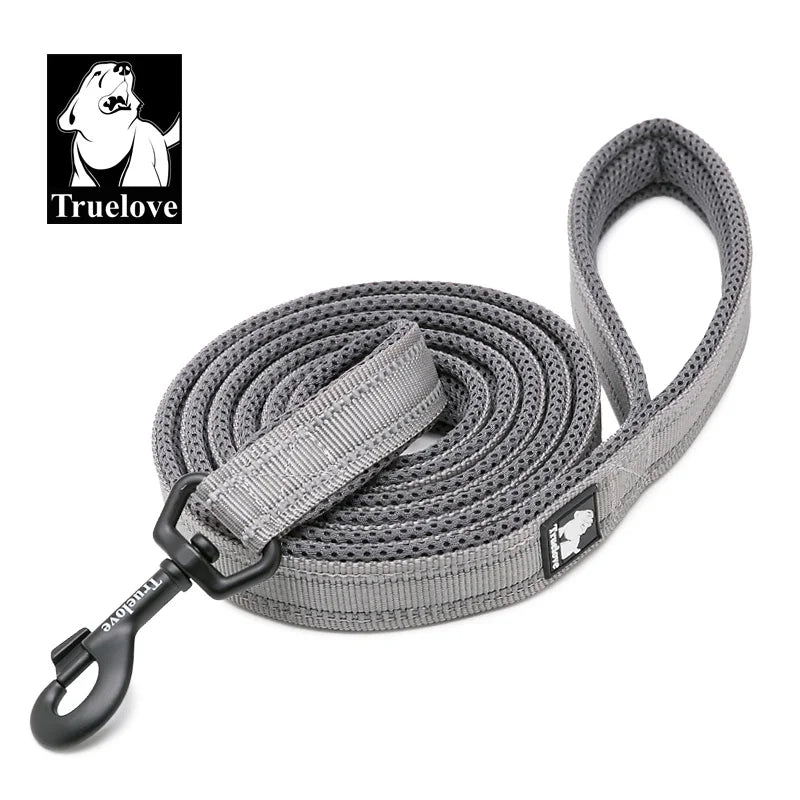 Truelove Soft Dog Leash with Harness & Collar – Reflective Nylon Mesh Walking and Training Lead, 110cm, 11 Colors