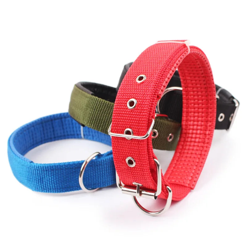 Solid Nylon Dog Collar for Small, Medium & Large Dogs – Durable Adjustable Collar for Teddy, Corgi, Pitbull, Bulldog, Beagle